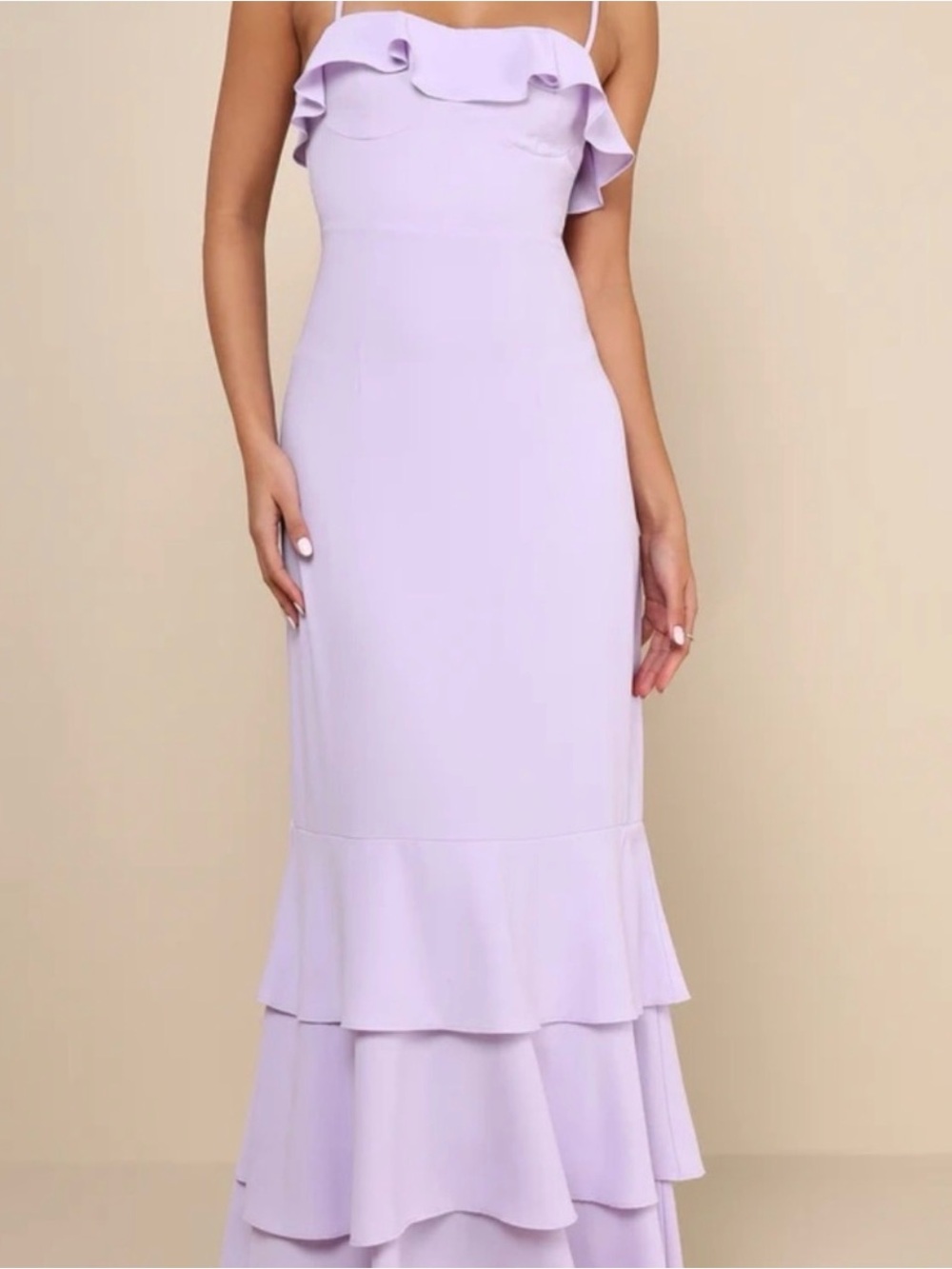 Lulus Light Purple dress with ruffles - never worn!
